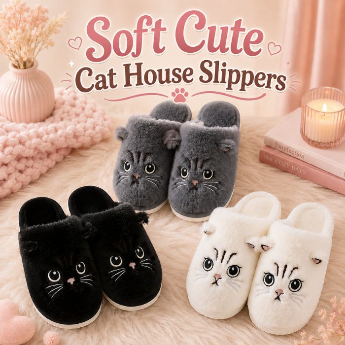 cat plush slippers