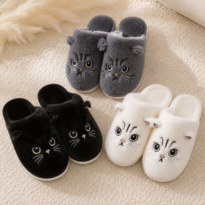 cat plush slippers