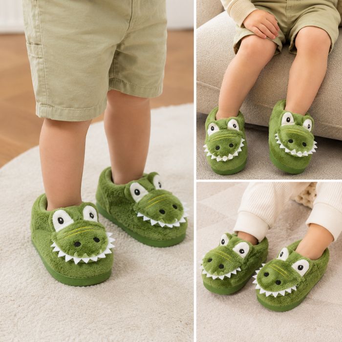 Dinosaur Slippers Toddler | Cute Kids Dino Slippers for Winter