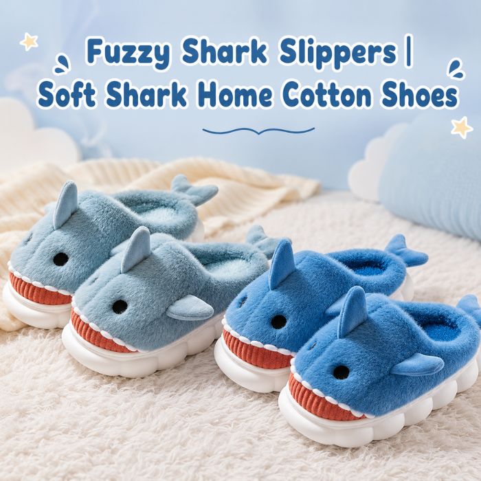 fuzzy shark slippers