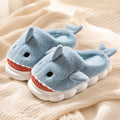 fuzzy shark slippers blue 