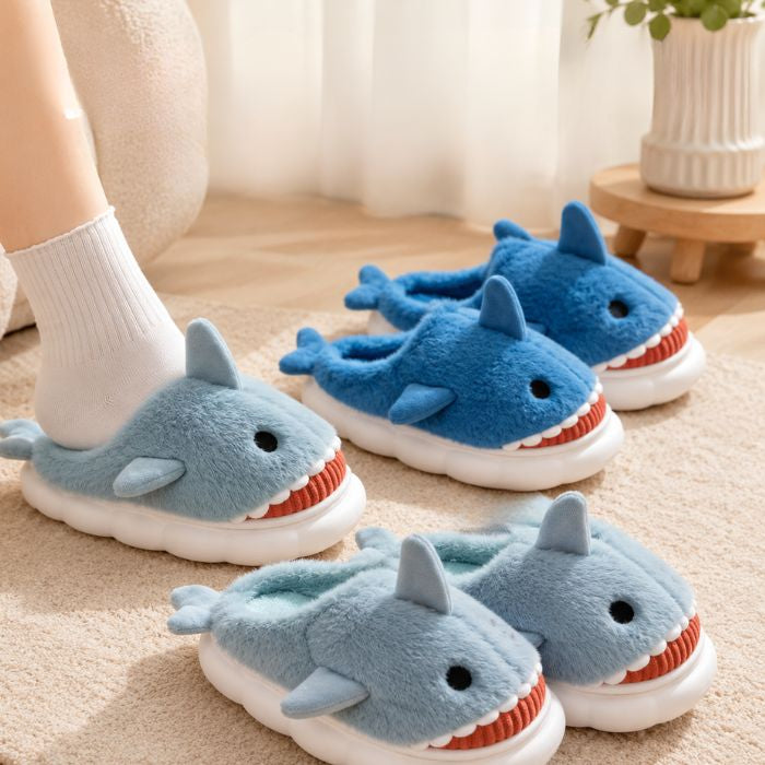 fuzzy shark slippers