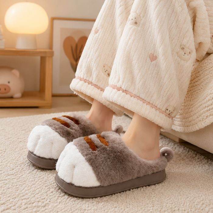  plush cat paw slippers 